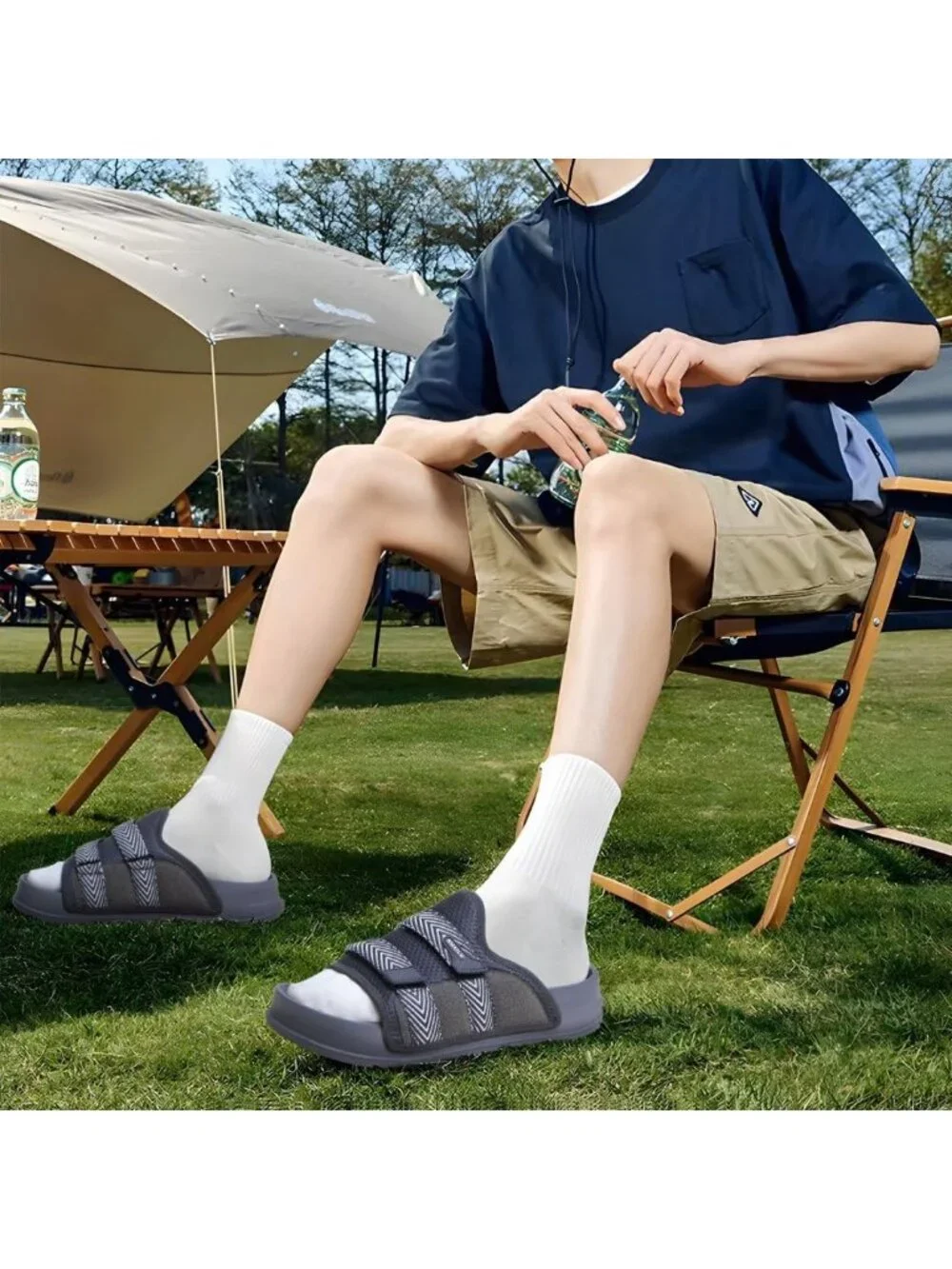 Mens Dark Grey Orthotic Arch Support Fabric Ultra Soft Comfort Fit Slipper Shoes